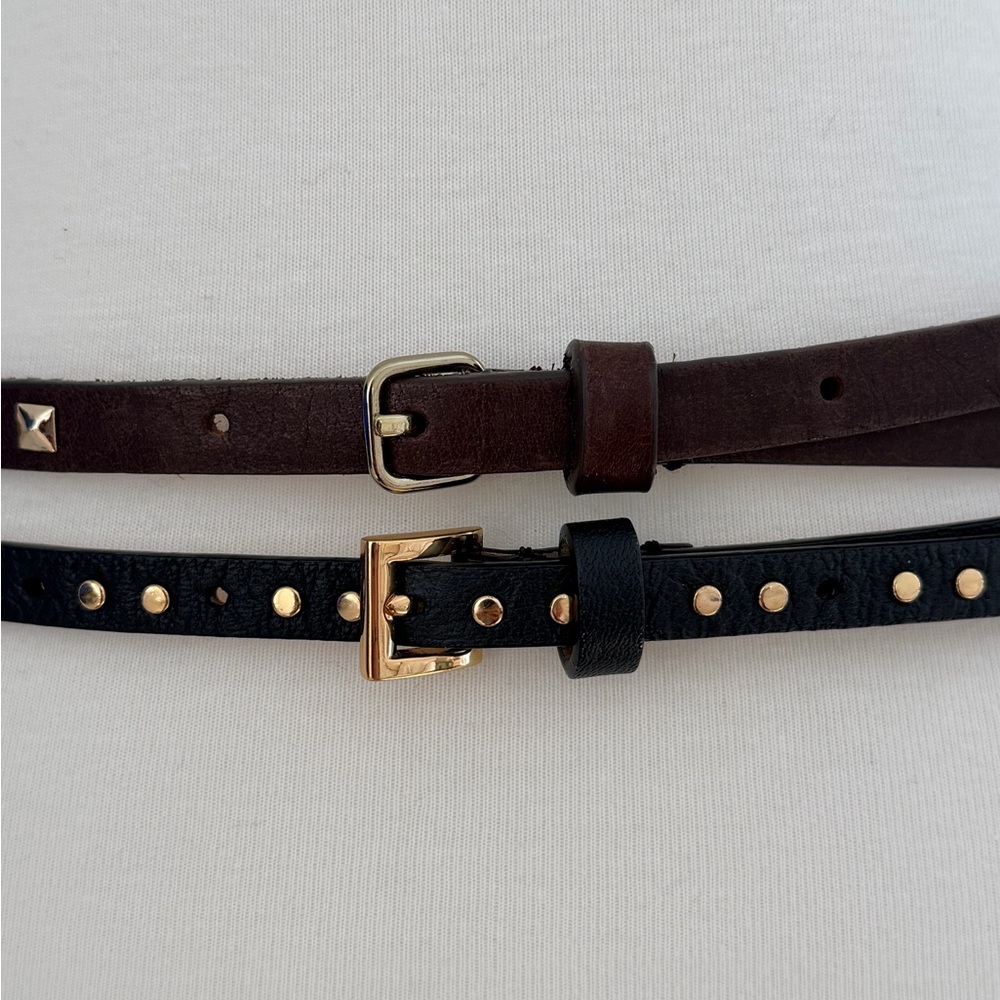 J. Crew Skinny Studded Leather Belt Bundle - Picture 4 of 9